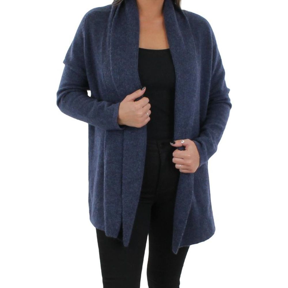 Karen Kane Womens Navy Shawl Collar Open Front Top Cardigan Sweater Shirt NWT